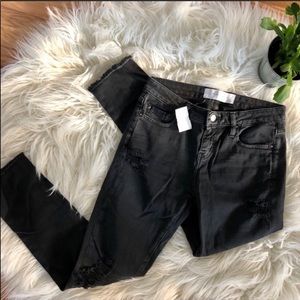 NWT IRO Ajuste Distressed Faded Black Skinny Jeans